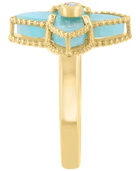 Effy Collection Amazonite Ring (3-1/3 ct. t.w.) in 14k Yellow Gold Over Silver