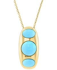 Effy Collection Turquoise Pendant Necklace in Yellow Gold Over Silver