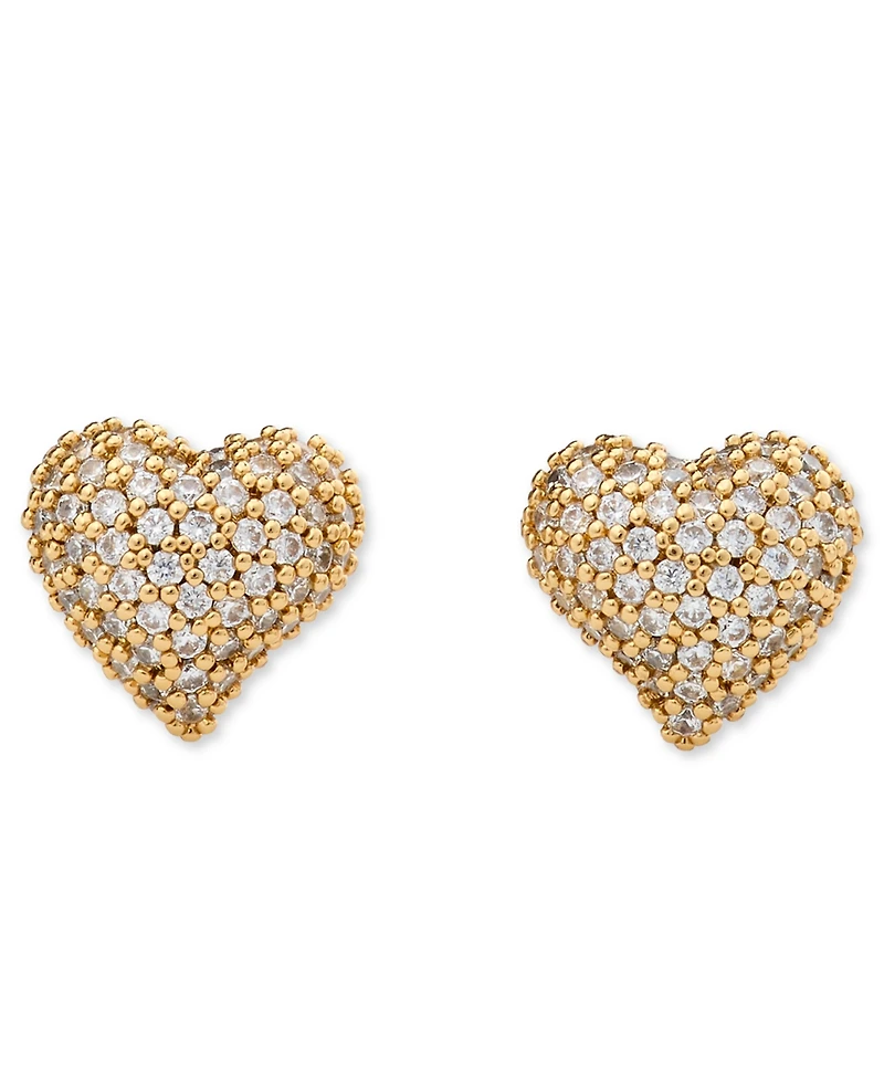 kate spade new york Amour Cubic Zirconia Gold-Tone Pave Stud Earrings