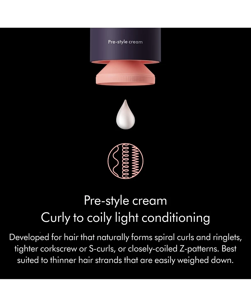 Dyson Chitosan Pre-style cream, Curly to Coily, Light Conditioning, 100ml