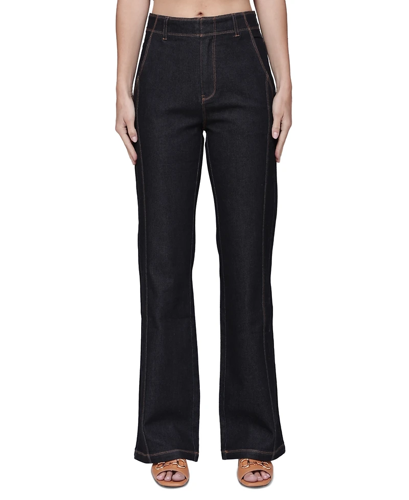 Avec Les Filles Women's Wide Leg Flared Jeans