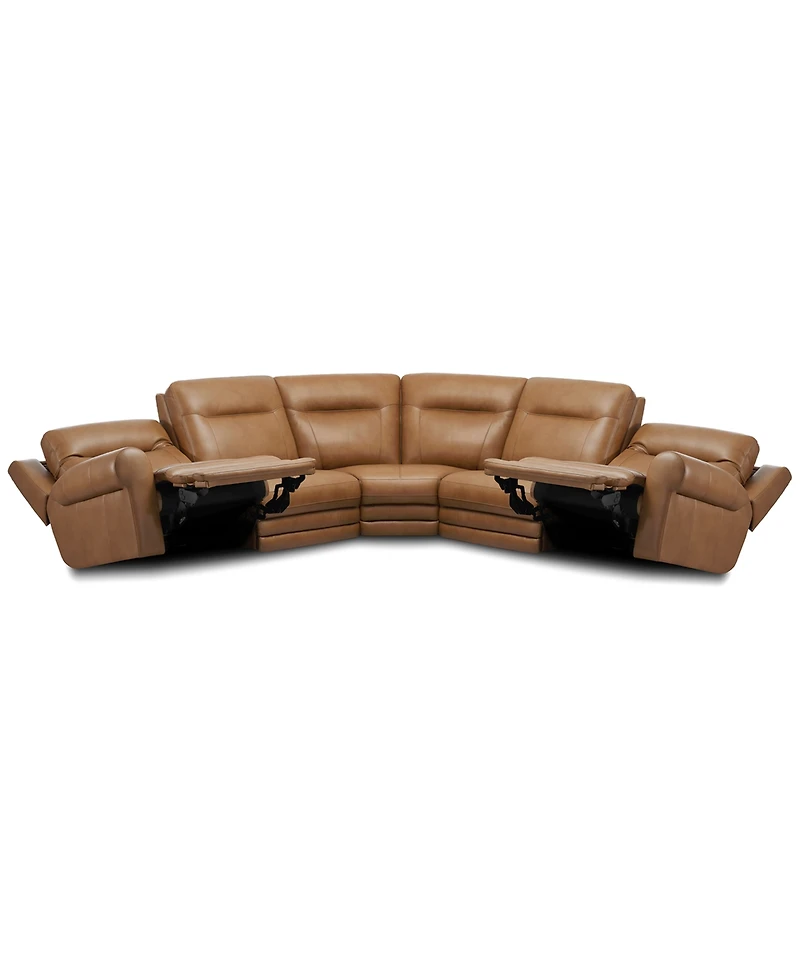 Furniture 6-Pc. Alexandre Leather Sectional with 2 Power Motion Recliners, Exclusively at Macy's