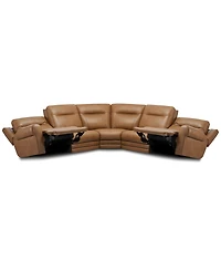 Furniture 6-Pc. Alexandre Leather Sectional with 2 Power Motion Recliners, Exclusively at Macy's