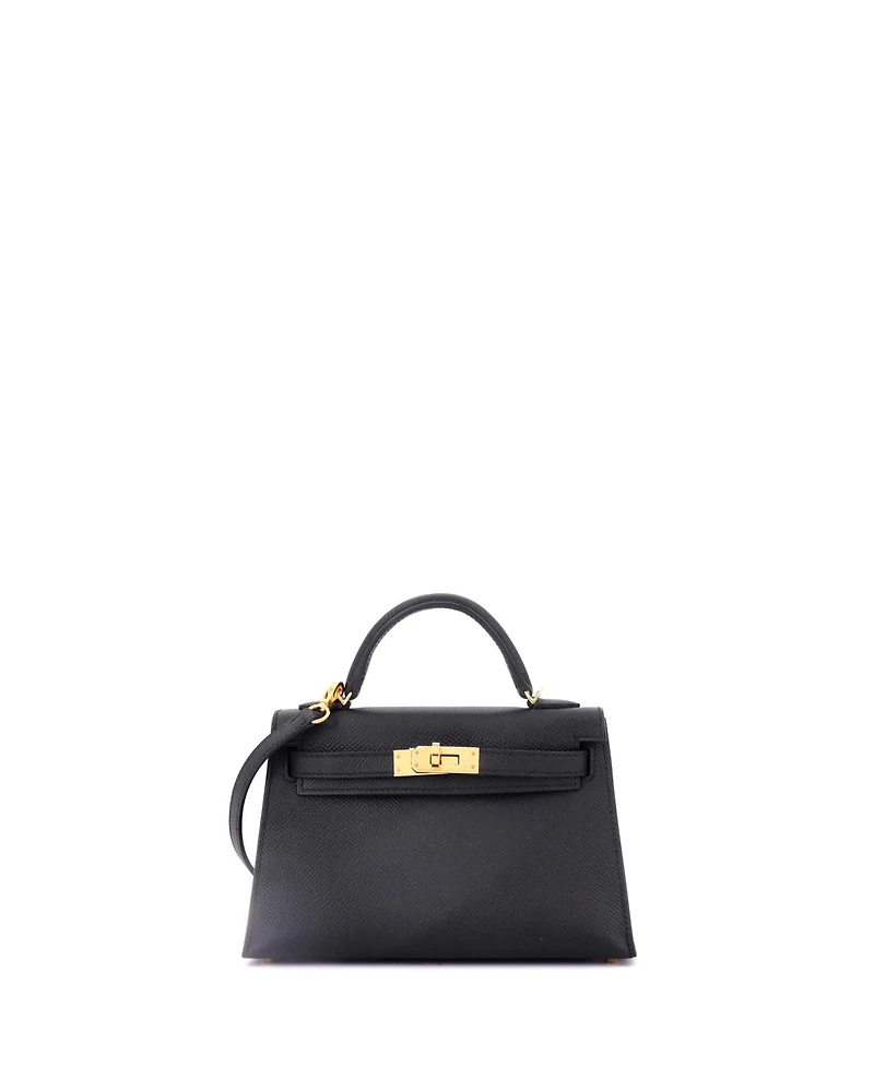Pre-Owned Hermes Kelly 20 Handbag Black Epsom with Gold Hardware