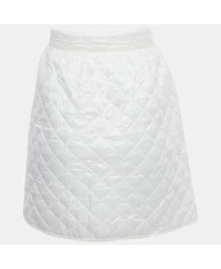 Pre-Owned Moncler Women's White Nylon Quilted A-Line Mini Skirt