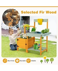 Kids Outdoor Potting Bench with See-Through Window