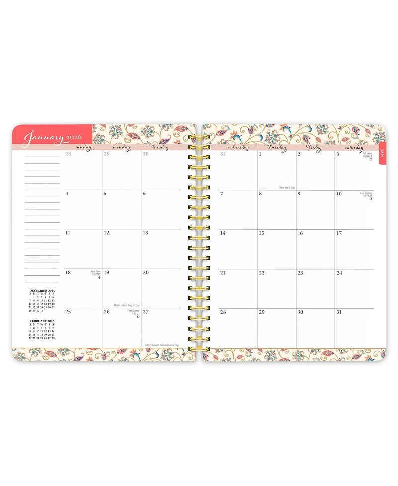 BrownTrout Tuscan Delight | 2026 6 x 7.75 Inch Weekly Desk Planner | Foil Stamped Cover