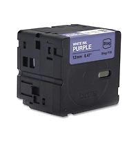 Brother P-Touch BtagF35 0.47 in. x 13.1 ft. Genuine P-Touch BTAG Label Tapes - White on Purple