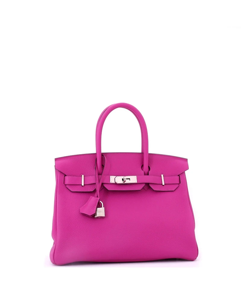 Pre-Owned HERMES Birkin 30 Handbag Pink Togo with Palladium Hardware