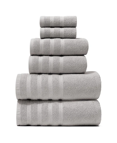 Luxury Soft & Absorbent 100% Ring Spun Cotton Towel Set for Bathroom, Shower, Spa - 6 Piece
