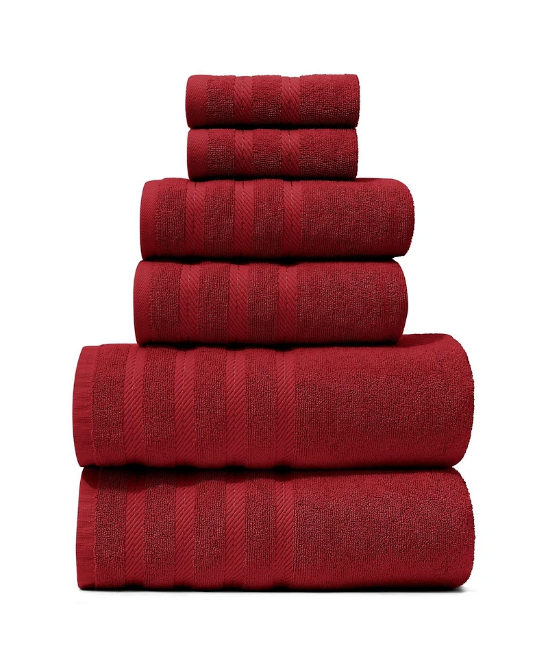 Luxury Soft & Absorbent 100% Ring Spun Cotton Towel Set for Bathroom, Shower, Spa - 6 Piece