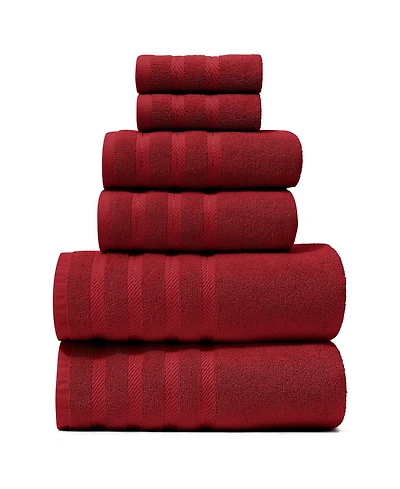 Luxury Soft & Absorbent 100% Ring Spun Cotton Towel Set for Bathroom, Shower, Spa - 6 Piece
