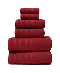Luxury Soft & Absorbent 100% Ring Spun Cotton Towel Set for Bathroom, Shower, Spa - 6 Piece