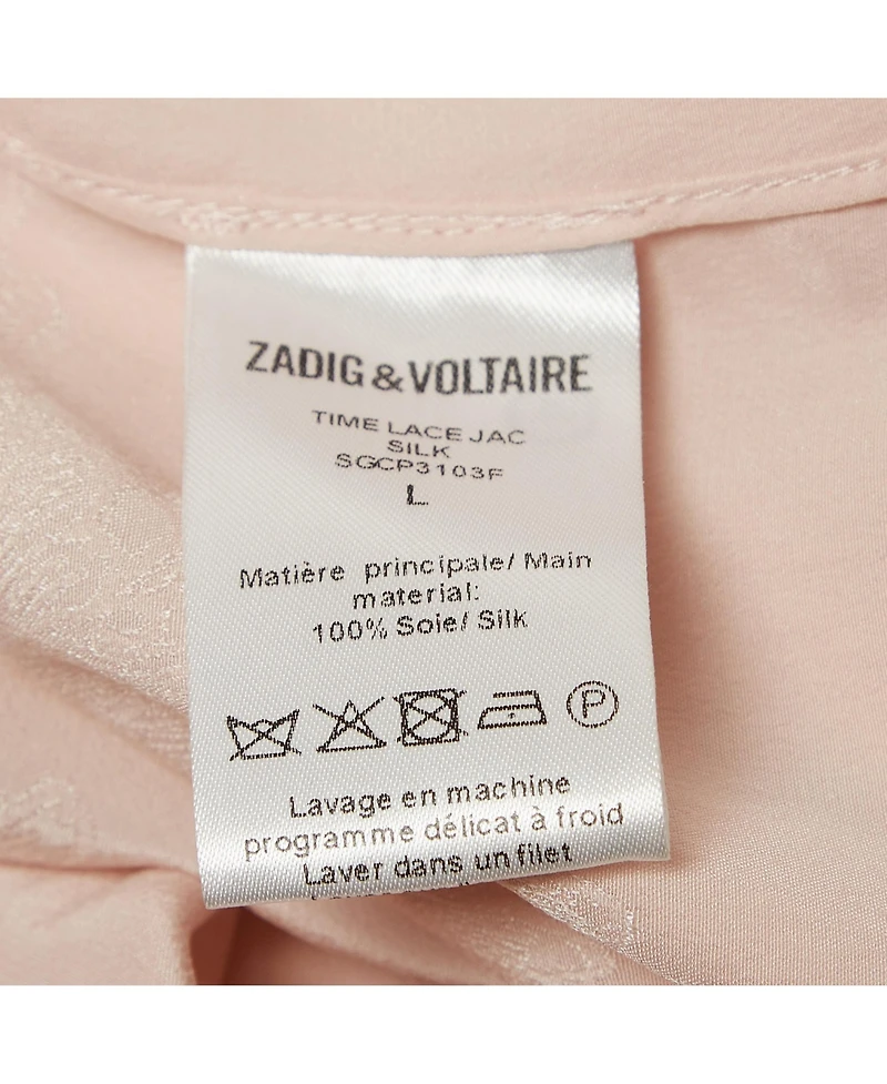 Pre-Owned Zadig & Voltaire Women's Floral Jacquard Ruffled Time Lace-Up Top
