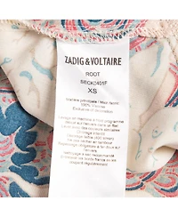 Pre-Owned Zadig & Voltaire Women's Pink Printed Crepe Asymmetric Root Midi Dress