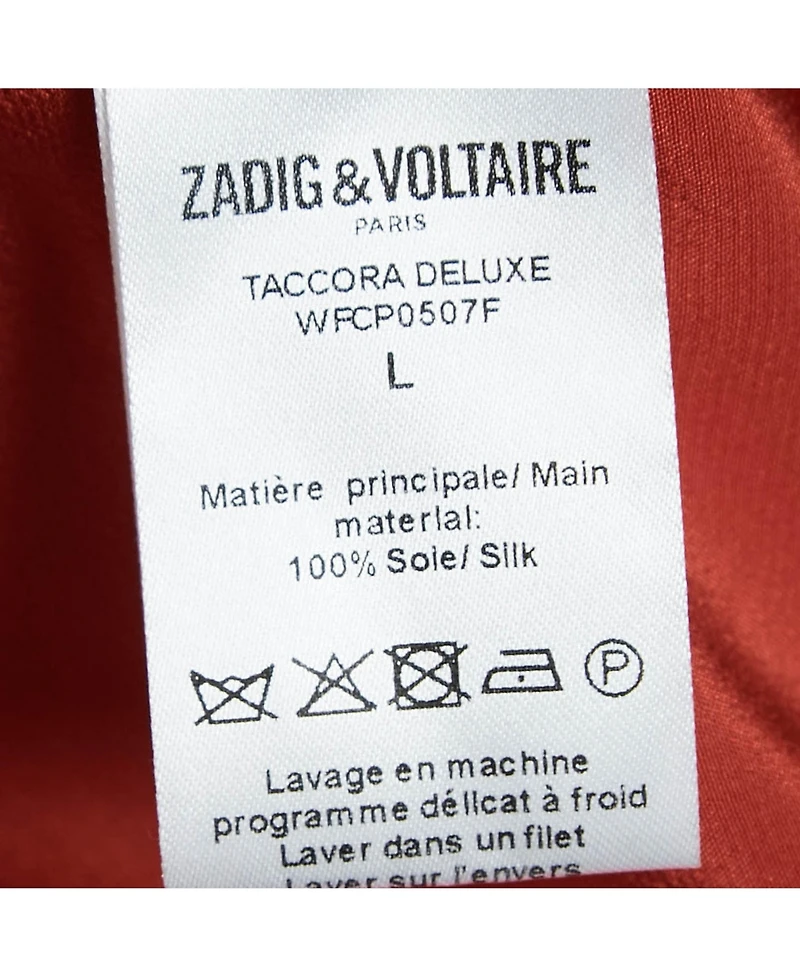 Pre-Owned Zadig & Voltaire Women's Brown Tink Leopard Print Satin Blouse