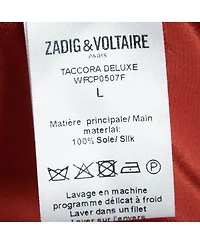 Pre-Owned Zadig & Voltaire Women's Brown Tink Leopard Print Satin Blouse