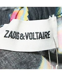 Pre-Owned Zadig & Voltaire Women's Hearts Print Cotton One Shoulder Coeur Top