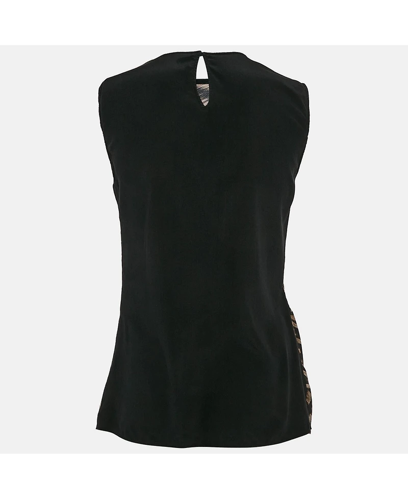 Pre-Owned Roberto Cavalli Women's Brown Leopard Print Silk Sleeveless Top