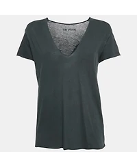 Pre-Owned Zadig & Voltaire Women's Cotton Knit V-Neck Story Fishnet Top