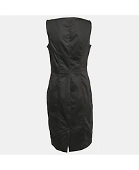 Pre-Owned Love Moschino Women's Black Cotton Metal Embellished Short Dress