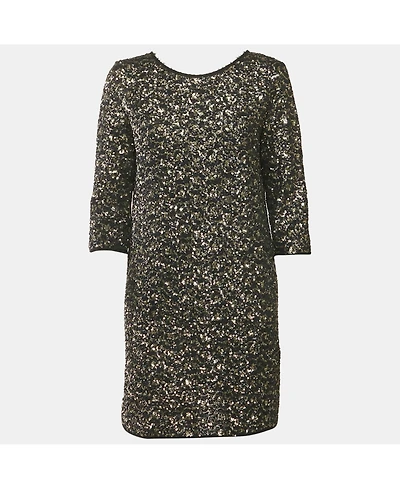 Pre-Owned Zadig & Voltaire Women's Black/metallic Sequin Deluxe Rousse Mini Dress
