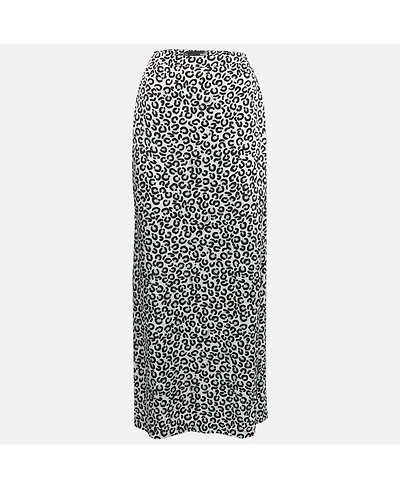 Pre-Owned Love Moschino Women's Monogram Leopard Print Crepe Maxi