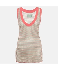 Pre-Owned Zadig & Voltaire Women's Blue/pink Lurex Joss Fishnet Tank Top
