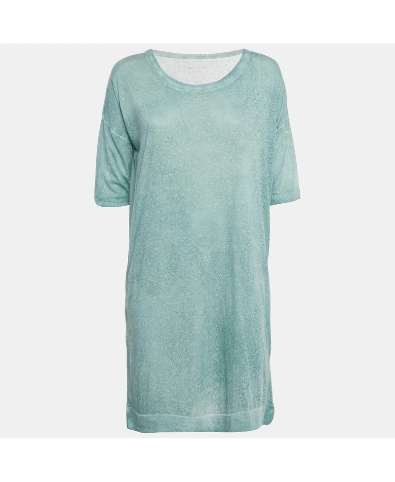 Pre-Owned Zadig & Voltaire Women's Mint Green Printed Overdye Mini Dress