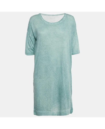 Pre-Owned Zadig & Voltaire Women's Mint Green Printed Overdye Mini Dress