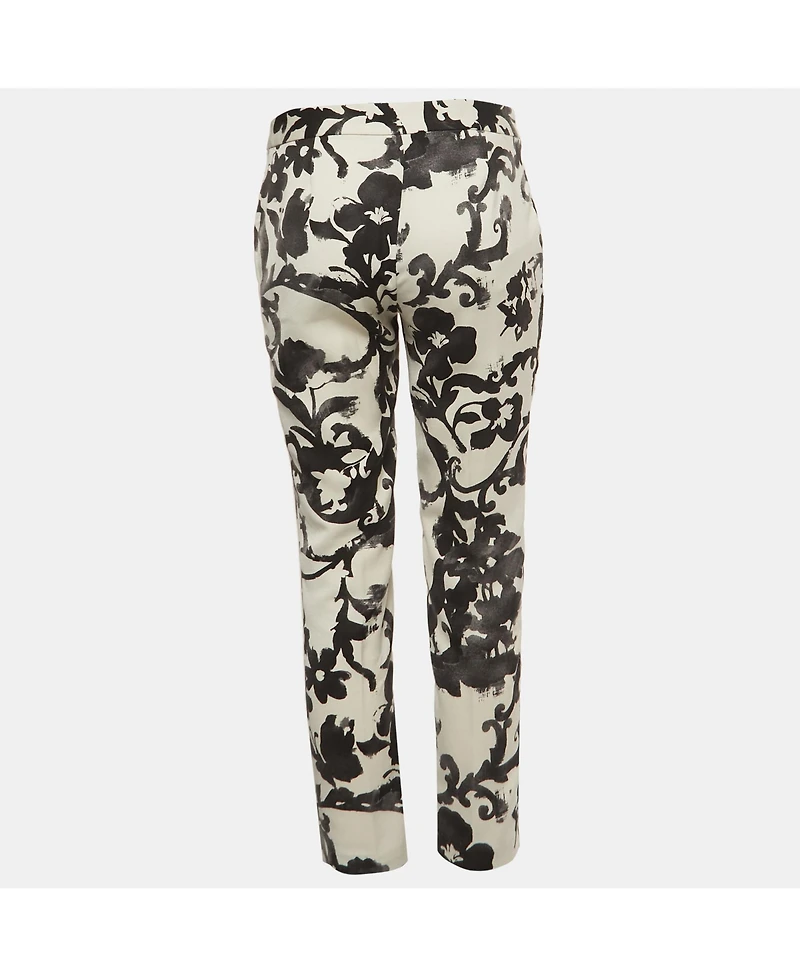 Pre-Owned Moschino Women's Floral Print Crepe Trousers