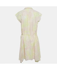 Pre-Owned Zadig & Voltaire Women's Pink & Yellow Eyelet Cotton Camo Dress
