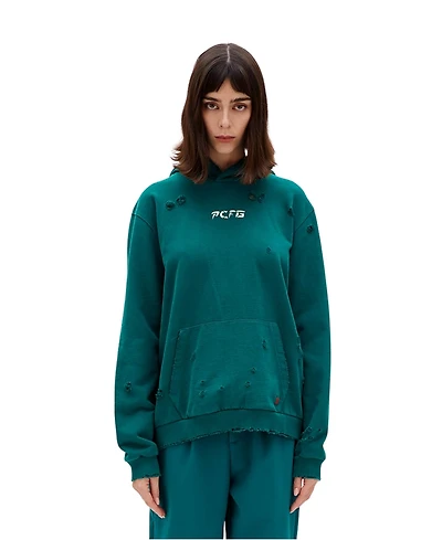 Pcfg Women's Cotton Long-Sleeve Destroyed Hoodie