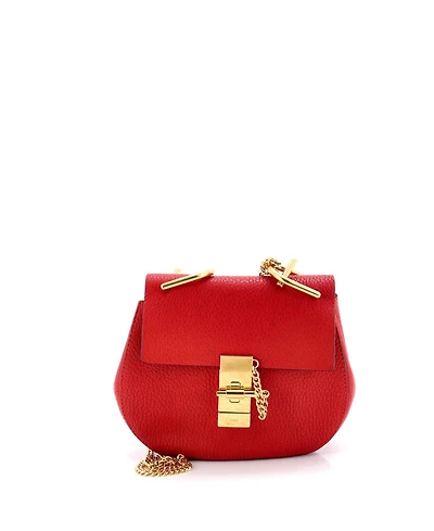 Pre-Owned Chloe Mini Drew Crossbody Bag Leather