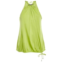 Pre-Owned Roberto Cavalli Women's Fluorescent Green Jersey Shoulder Strap Top