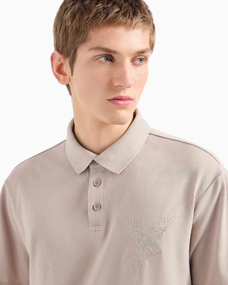 A|X Armani Exchange Men's Short Sleeve Eagle Graphic Polo Shirt