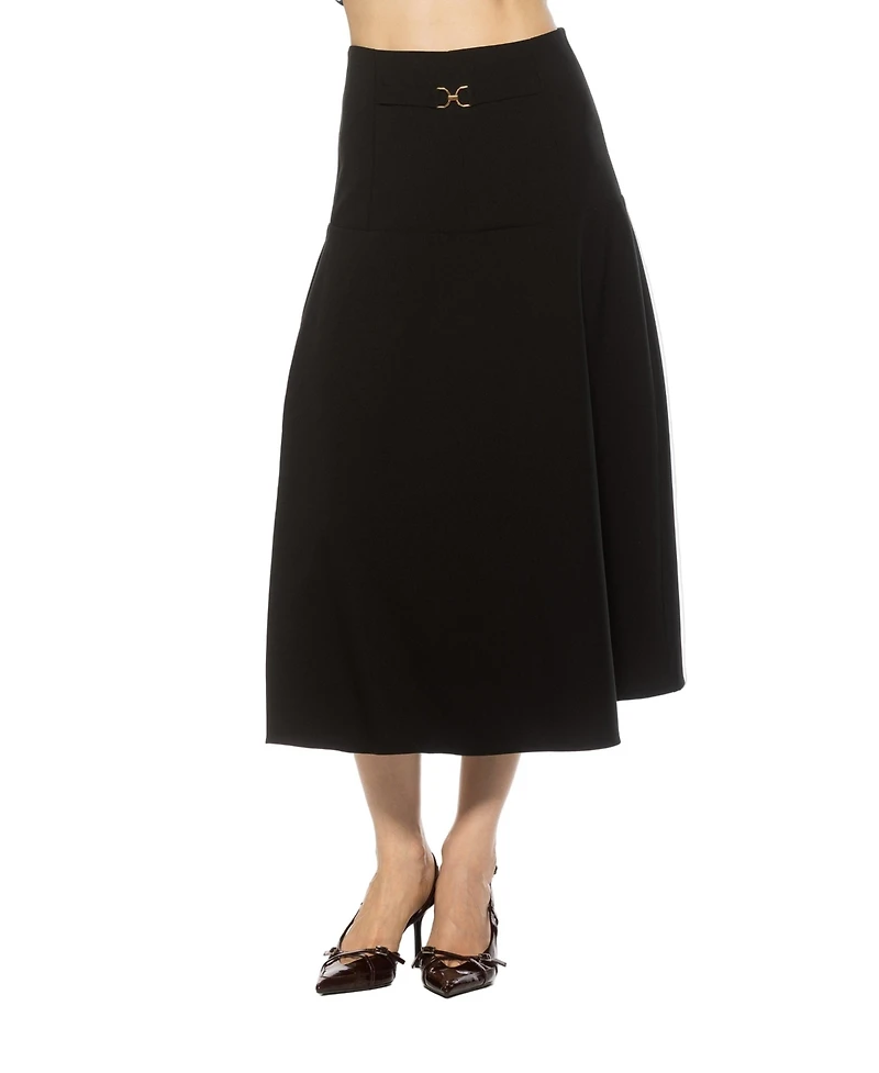 Alexia Admor Women's Eres Flared Midi Skirt With Front Detail
