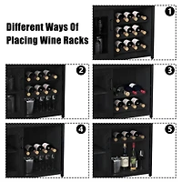 gaomon Bar Cabinet Removable Wine Storage Cabinet with Extra Storage Industrial Sideboard and Buffet with Glass Tray and Mesh Doors