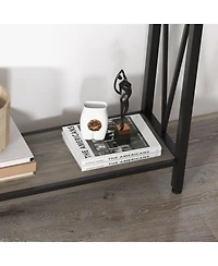 Gaomon 2 Tier Farmhouse Entryway Console Tables w/Storage Shelf, Narrow Console Tables for Entryway Living Room Hall Foyer Furniture