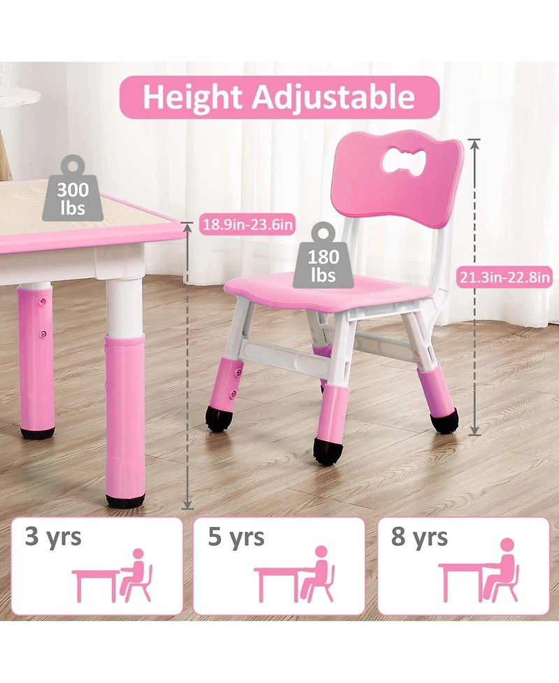 Gaomon Kids Table and 4 Chairs Set Activity Table for Toddlers 5-Piece Childrens Table and Chair Set Boy & Girl Gift for Classrooms/Daycares/Home