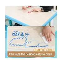 gaomon Kids Table and Chairs, Height Adjustable Toddler Table and 6 Chair, Children Activity Table for Daycare, Classroom, Home