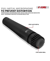 5 Core Drum Microphone Kit 9Pc All Metal Drummer Mics Tom/Snare Cymbals Wired Instrument Drums Set