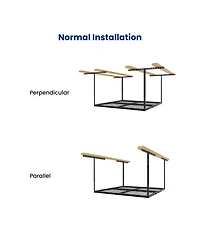 FlexiMounts Ohk Series 48 in W × 48 in D Ceiling-Mounted Overhead Garage Storage Rack – Model OHK44B-e