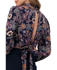 Ivonne Women's Cropped Back-Tie Blouse