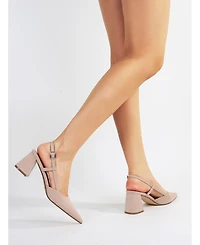 Berness Women's Carrington Faux Suede Slingback Block Heel Pumps