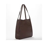 Susu Pebbled Leather Work Tote, Everyday Pebble Shoulder Bag