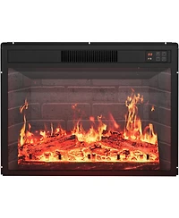 gaomon 23" Recessed & Wall Mounted Electric Fireplace, 12 Flame Colors, Timer, Remote Control, 750/1500W, Log & Crystal