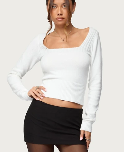 Edikted Women's Kerry Square Neck Knit Top