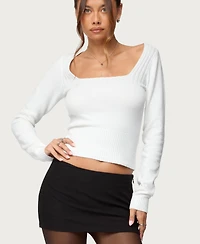 Edikted Women's Kerry Square Neck Knit Top