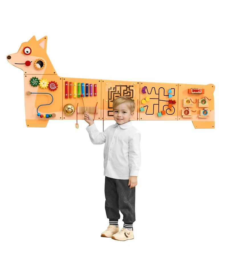 Sugift Puppy Busy Board with 12 Montessori Learning Activities